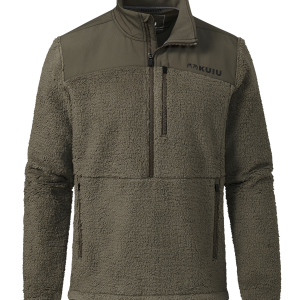 Sherpa Fleece Zip Pullover | Ash