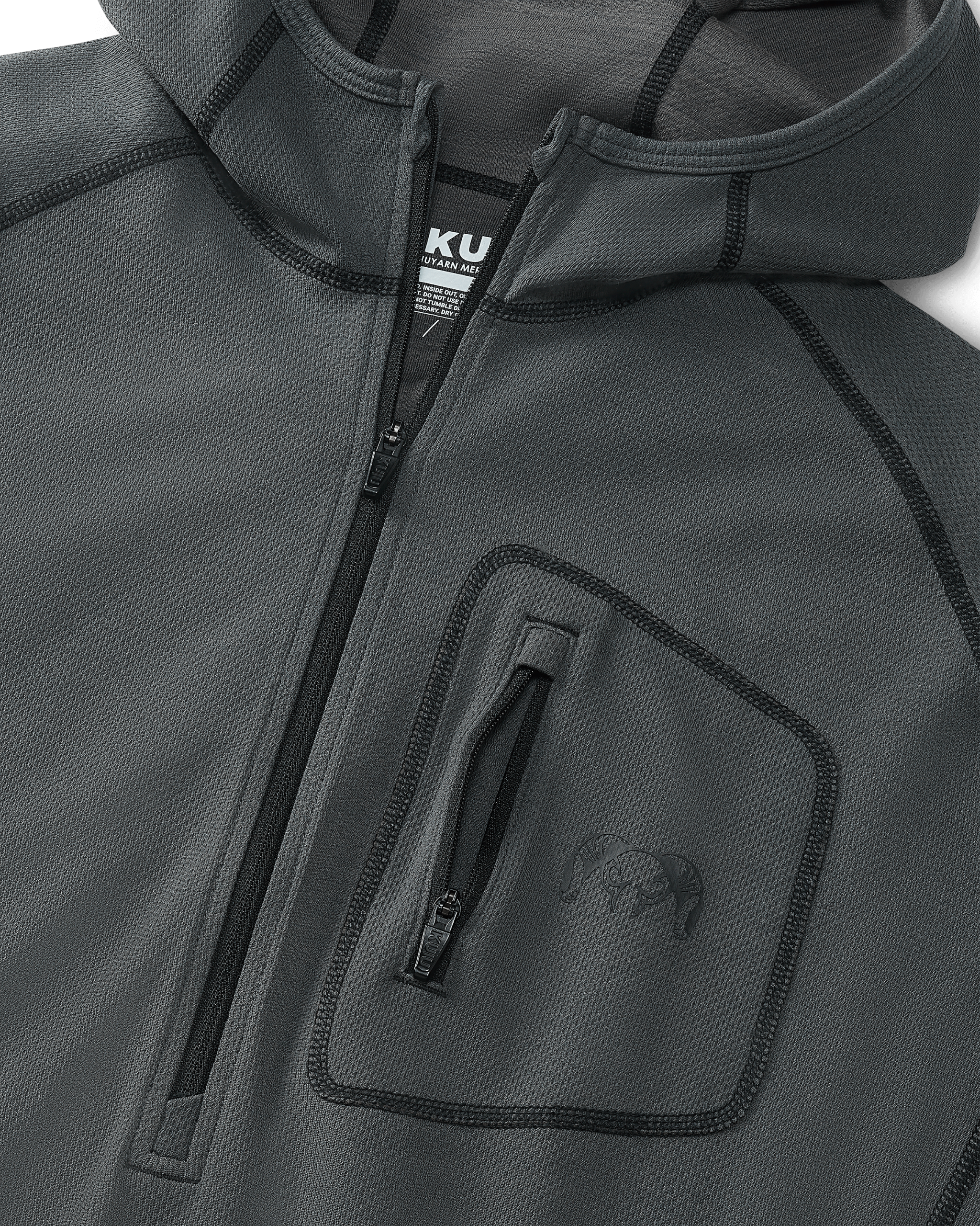 PRO Merino 200 Zip-T Hoodie | Gunmetal - Image 2