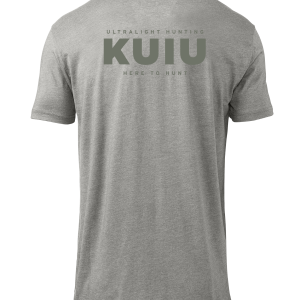 KUIU Here to Hunt Back Logo T-Shirt | Heather Grey