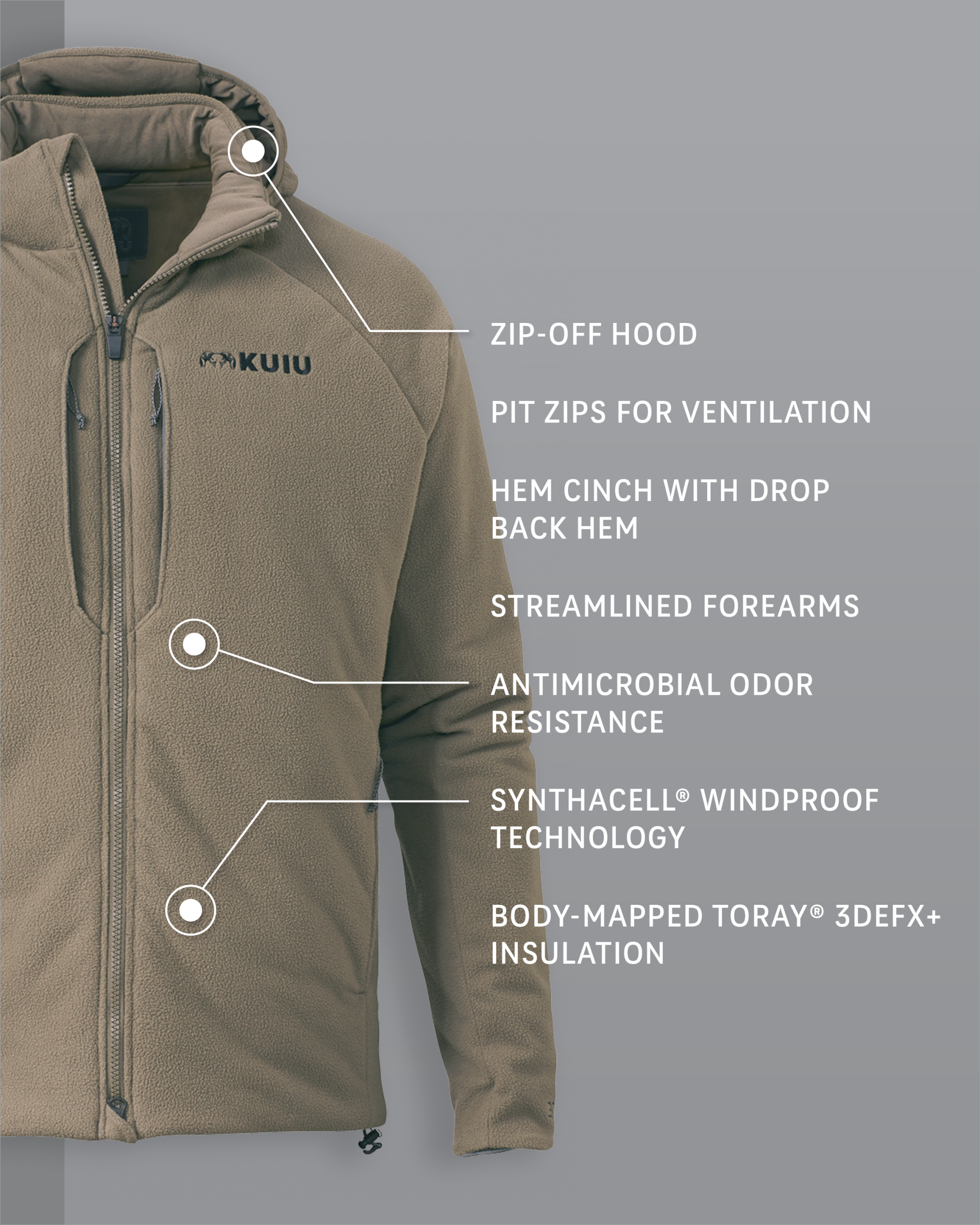 Outlet KUIU Proximity Hooded Insulated Jacket | Ash Off-Shade - Image 2