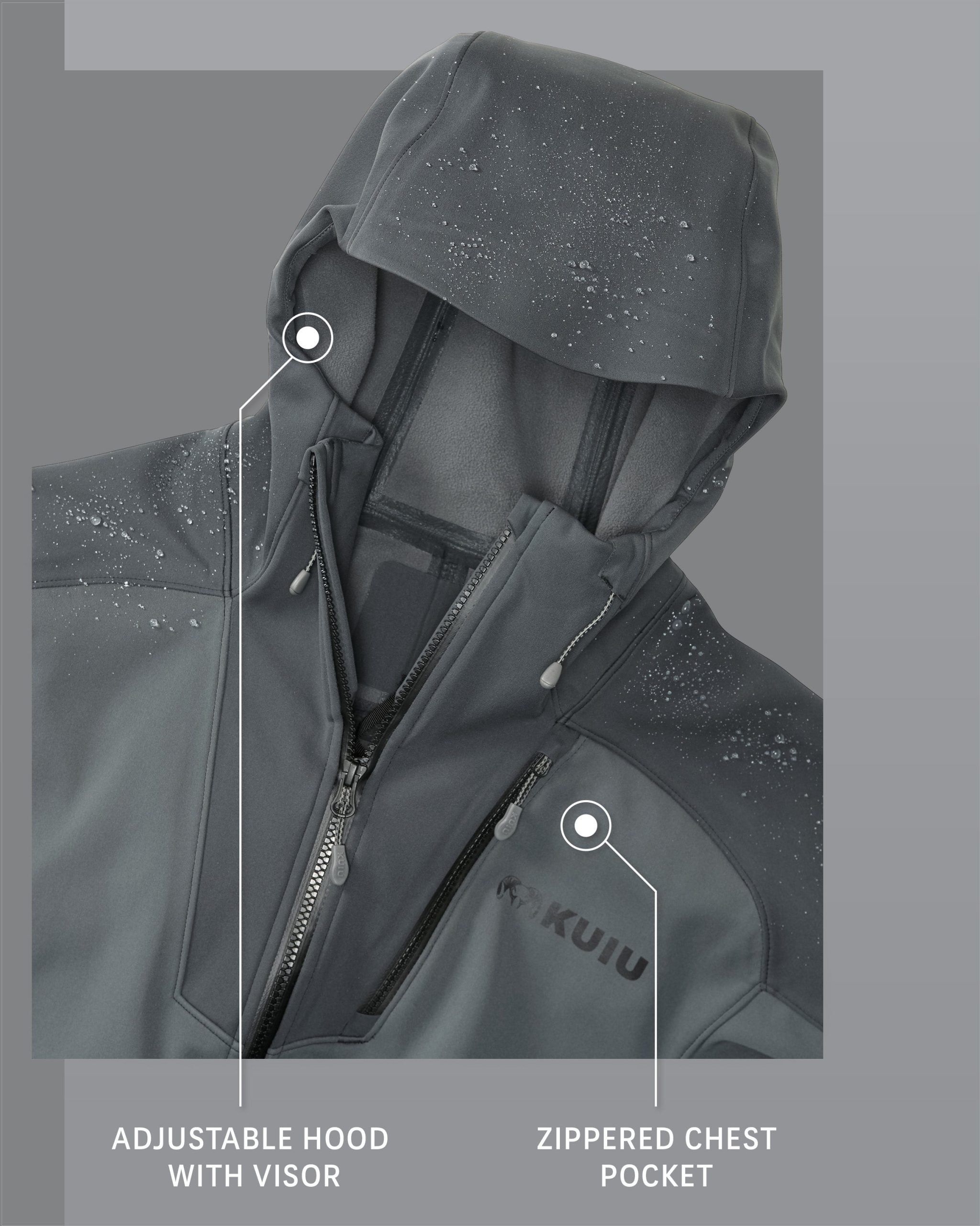 Axis Hybrid Hooded Jacket | Gunmetal - Image 3