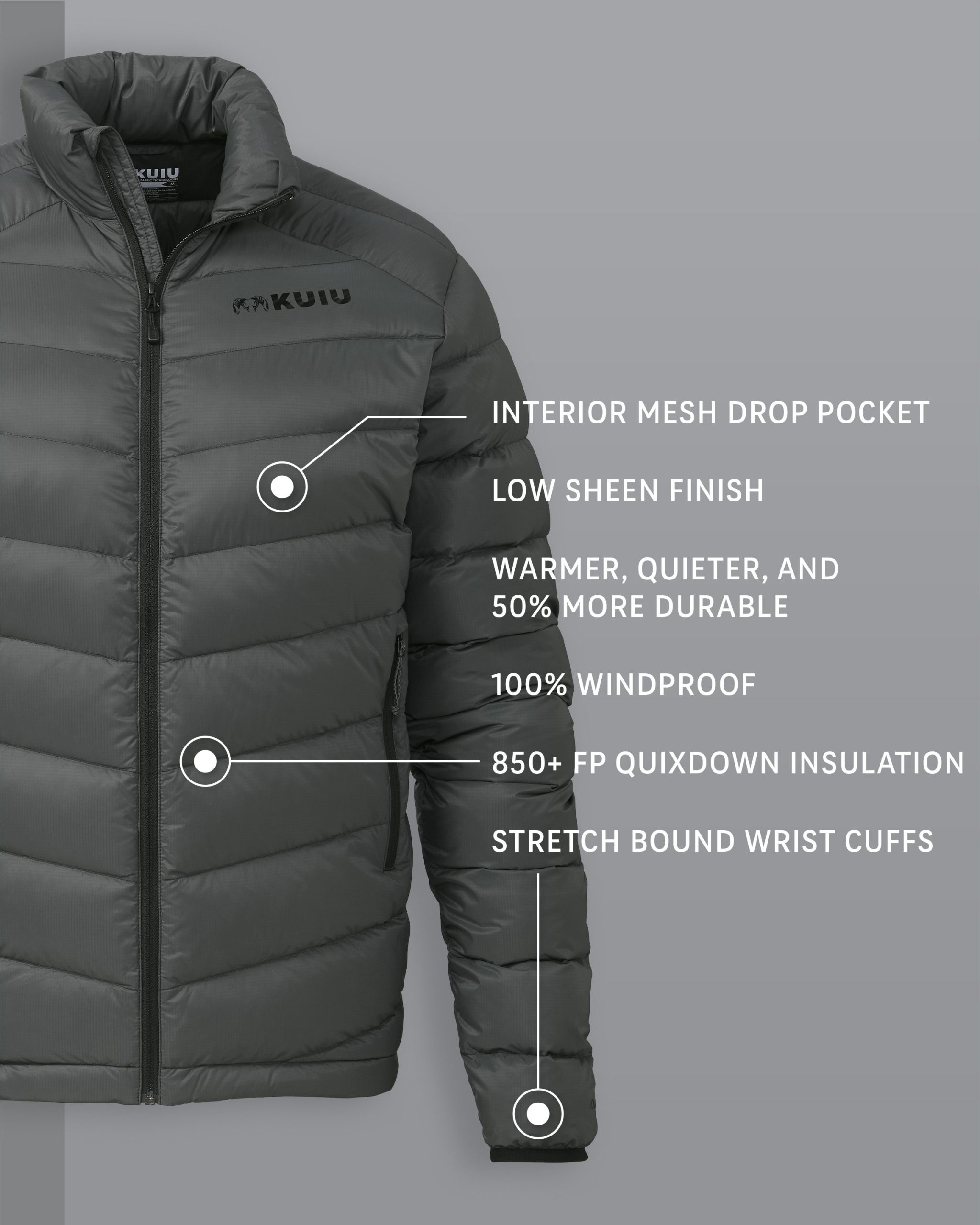 Outlet Super Down LT Jacket | Gunmetal - Image 2