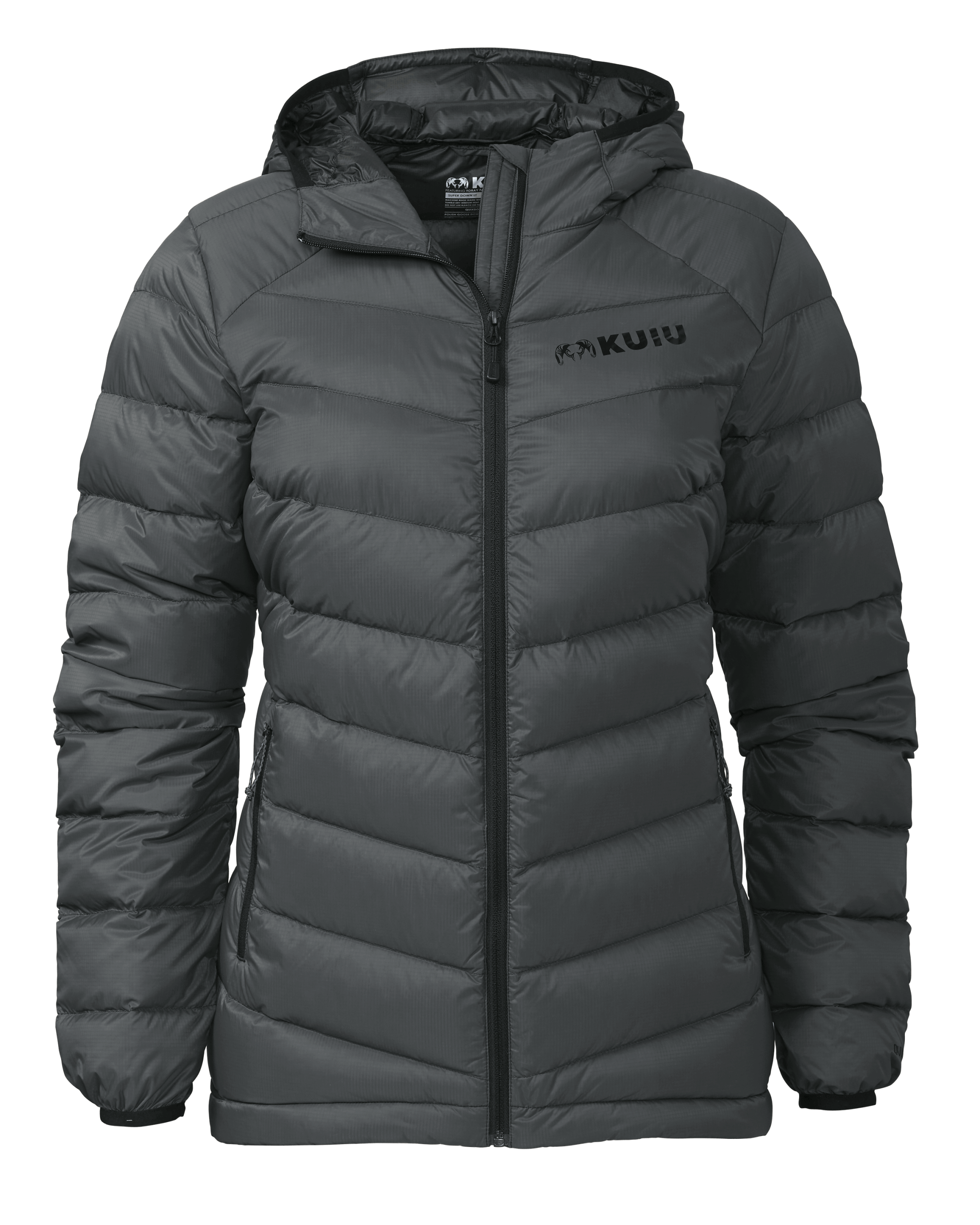 Outlet Women's Super Down LT Hooded Jacket | Gunmetal